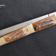 Sicilian Caltagirone Knife N690  Engraved Blade Moose Antler 